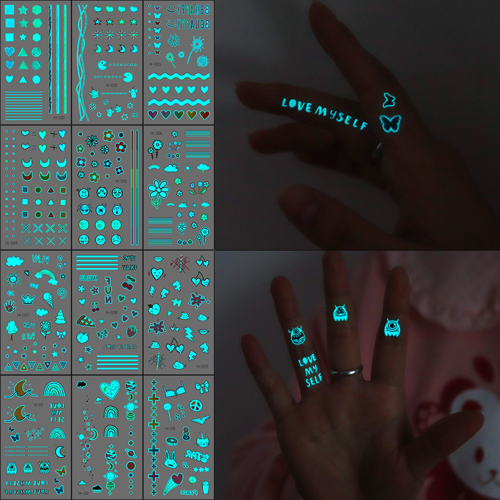 Glow In Dark Stars - Adesivos de Tatuagem que Brilham no