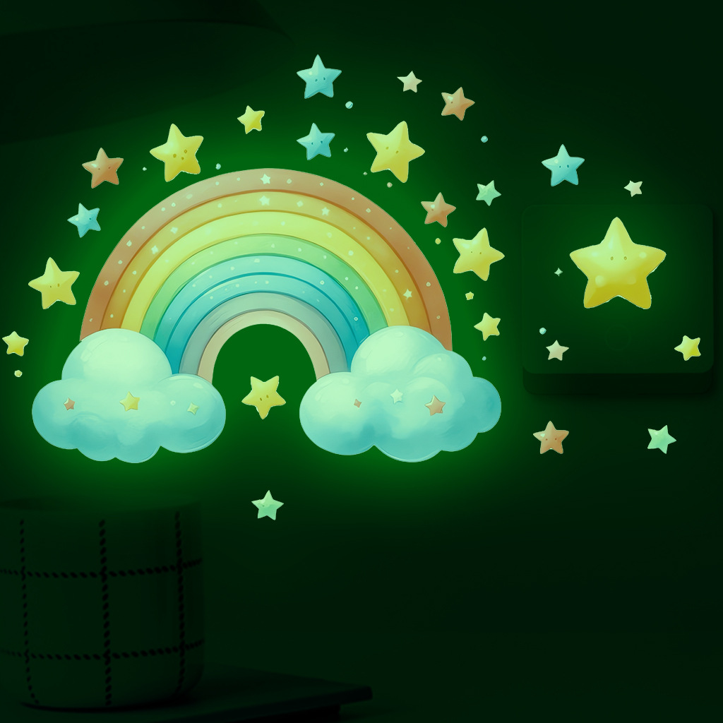 Glow In Dark Stars - Adesivos de parede luminosos de arco-íris,