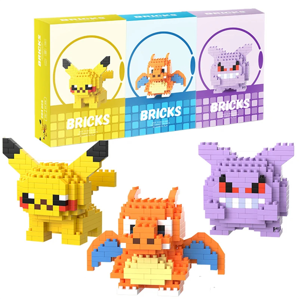 Kids Toys Kit - Blocos de Construção Micro Pokemon Pikachu