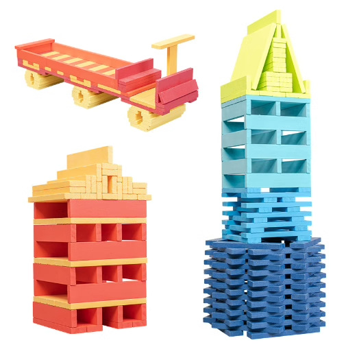Wooden Blocks Stacking - 100 pçs clássico bloco de construção