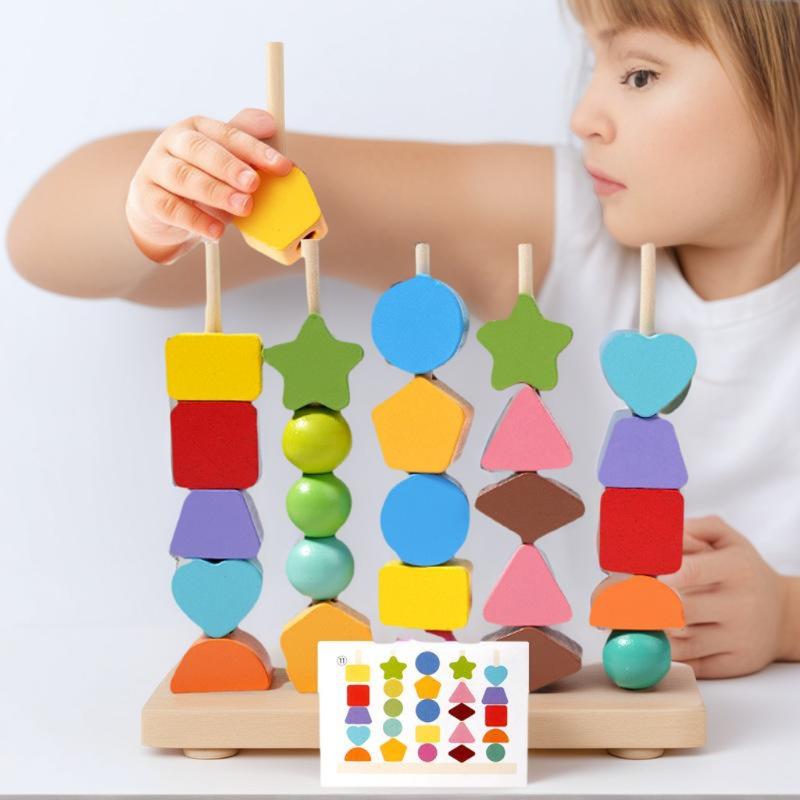 Brinquedos Montessori para Apr - Wooden Blocks Stacking avaliação e preço