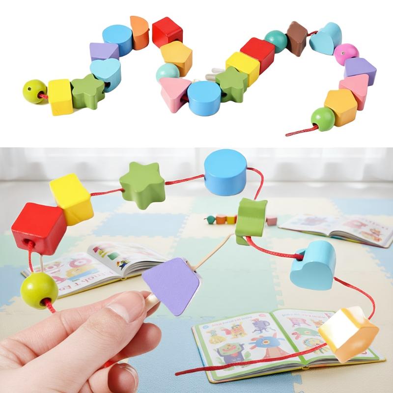 Brinquedos Montessori para Apr - Wooden Blocks Stacking avaliação e preço