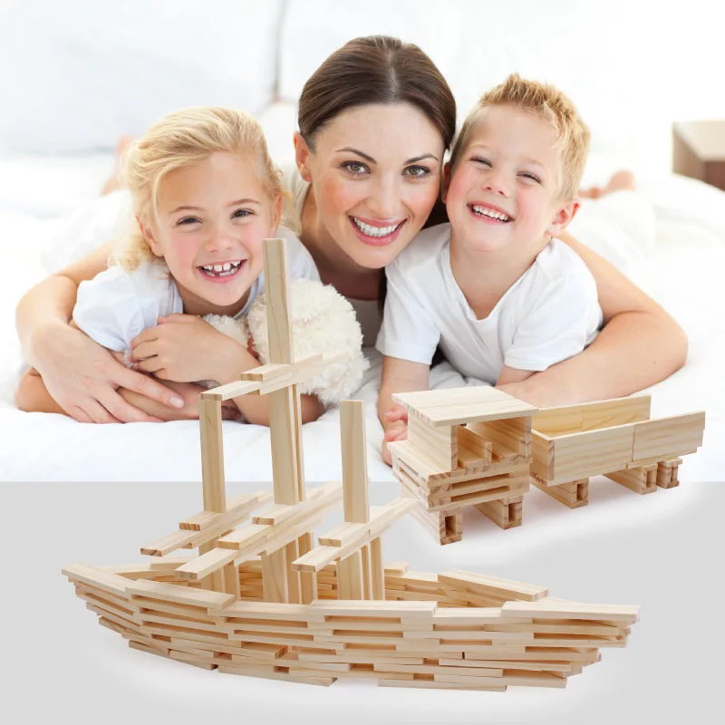 100 pçs clássico bloco de cons - Wooden Blocks Stacking avaliação e preço