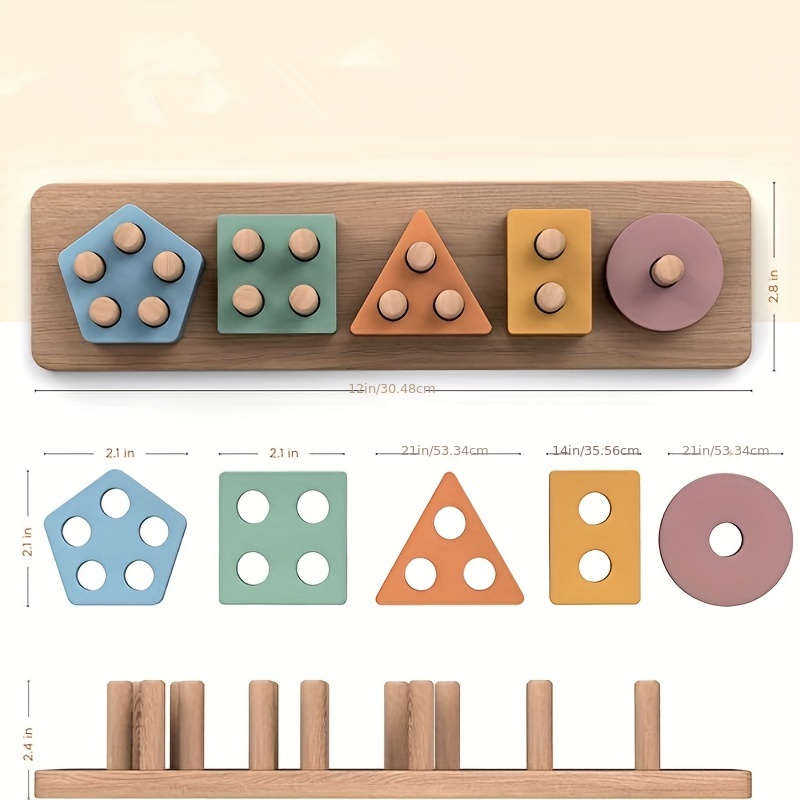 Brinquedos montessori para mai - Wooden Blocks Stacking avaliação e preço