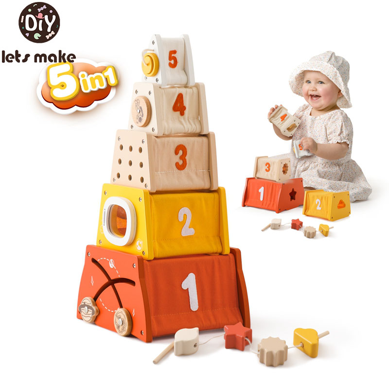 Brinquedos Montessori de madei - Wooden Blocks Stacking avaliação e preço